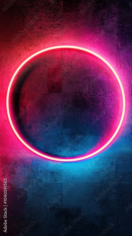 Canvas Prints dynamic circular shapes with glowing neon accents and bold lighting