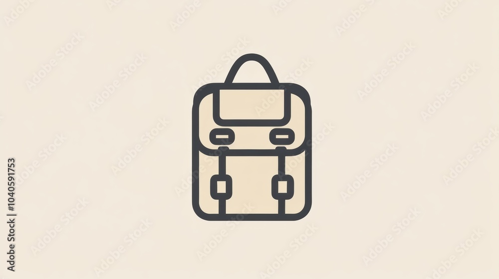 Poster this clean and simple backpack icon embodies the spirit of adventure, featuring elegant lines on a s