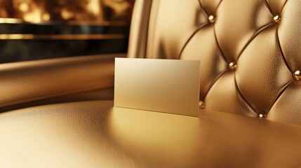 Elegant Business Card Mockup on Plush Leather Seat in Luxurious Interior Setting