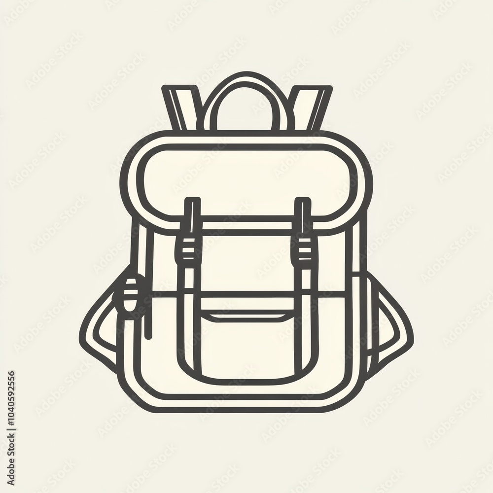 Poster this clean backpack icon symbolizes adventure and exploration, featuring minimalist design and sleek