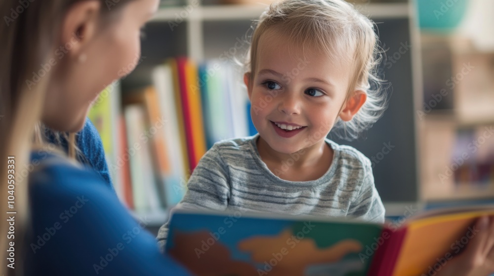 Poster a parent nurturing a child's creativity through interactive digital art lessons with augmented reali