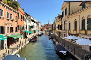 Romantic and one of the most beautiful places of Italy -magic Venice. Venetian streets-canals and gondolas