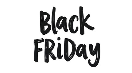 Black Friday Handwritten Calligraphic Text – Modern Black Monolithic Style for Banners and Posters