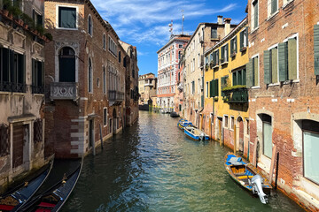 Romantic and one of the most beautiful places of Italy -magic Venice. Venetian streets-canals and gondolas
