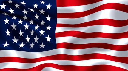Naklejka premium American Flag Waves