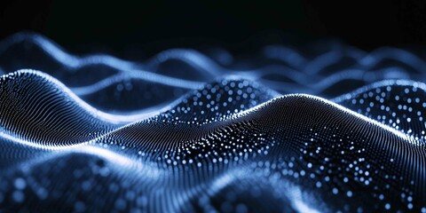 abstract digital wave background composed of small particles or dots