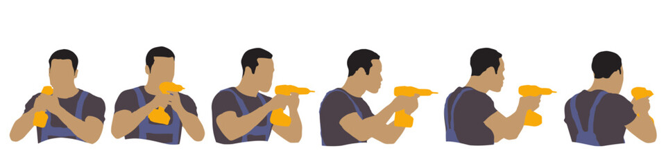 Conceptual human head isolated on white background as abstract avatar as a set or collection banner for social design concept. Human closeup anonymous faces head shot for human character illustration