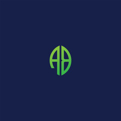 Creative initial letters AB with eco leaf shape logo. Initial Icon Nature  vector.