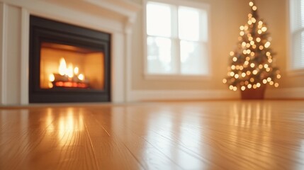 Christmas holiday background. Christmas fireplace