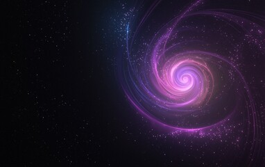 Fototapeta premium A mesmerizing spiral galaxy with vibrant purple and blue hues swirling amidst a backdrop of distant stars in the universe