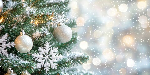 Christmas holiday background. Christmas decorated tree