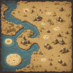 game map view from top, adventure game map