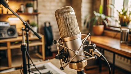 microphone recording podcast at home