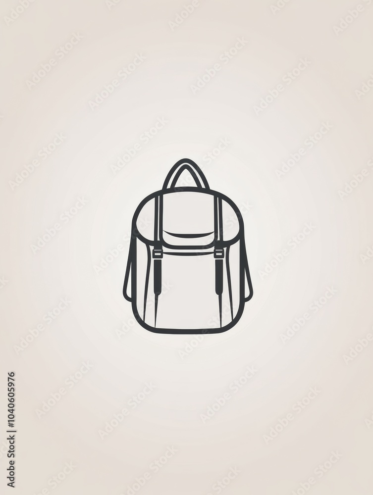 Aufkleber a clean backpack icon designed with sleek lines evokes feelings of adventure and exploration, perfec