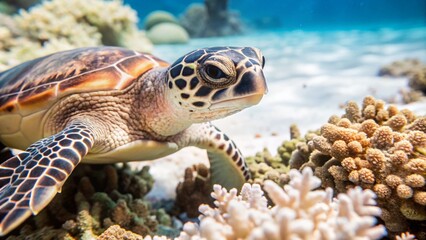 Fototapeta premium Greek Baby Turtle Makro Picture