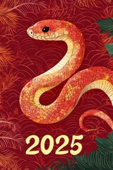 Fototapeta premium Artistic representation for the Chinese Zodiac Year of the Snake in the year 2025
