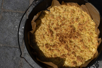 Schedischer Apfel crumble Kuchen, Dutch Oven Rezepte	