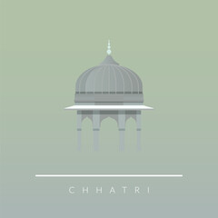Fototapeta premium Chhatri - Semi-open, Elevated, Dome-Shaped Pavilions Elements - Stock Illustration