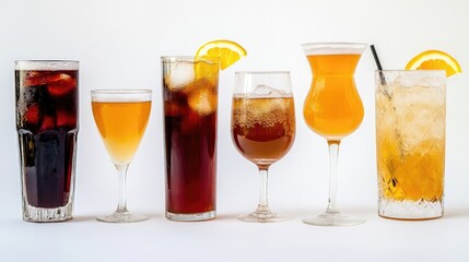 Refreshing Summer Drinks With Variety and Garnishes Generative AI