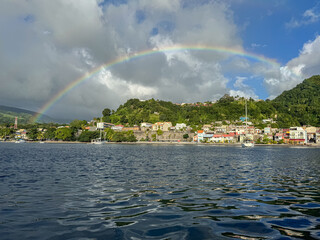 Rainbow over Saint-Pierre, Martinique, West Indies, France