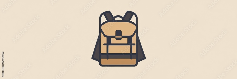 Poster this simple yet stylish backpack icon captures the essence of adventure, perfect for explorers and t
