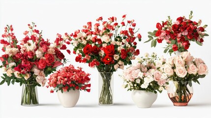 Beautiful Floral Arrangements in Vases on Elegant Dinner Tables Generative AI