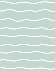 Obraz premium Wavy stripes print background. uneven hand drawn waves vector pattern. Striped abstract template. Cute squiggle streaks texture. white bars on green, grey backdrop.