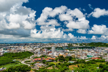 View of City of Urasoe in Okinawa from Urasoe Castle and the Battlefield of Hacksaw Ridge