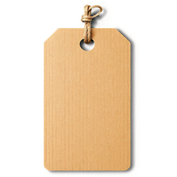 recommend clip art: Craft paper tag with cord isolated on transparent background