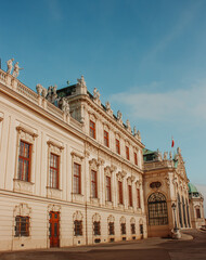 Side view of Upper Belvedere Palace in Vienna, Austria