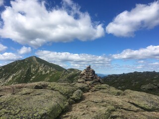 mountain and clouds