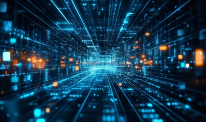 Digital background, can be used in the description of network abilities, technological processes, digital storages, science, education