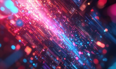 Fototapeta premium Digital background for tech, AI, data, audio, graphics, and more