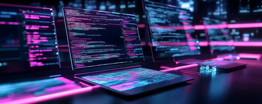 Advanced algorithm visualization tools, interactive holograms, modern coding workspace