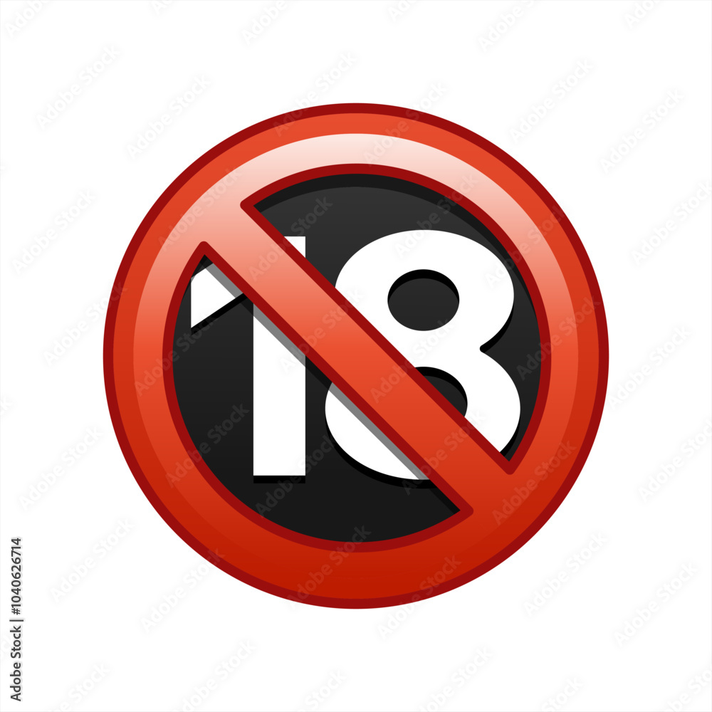 Poster 18 plus icon in trendy flat style isolated on background.18 plus icon page symbol for your web site design 18 plus icon logo, app, UI. 18 plus icon Vector 10 eps.