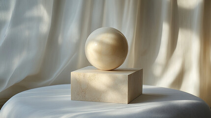 A huge white smooth ball close-up