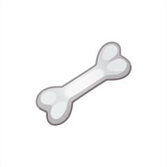 Cartoon bone icon with shadow. Vector illustration.