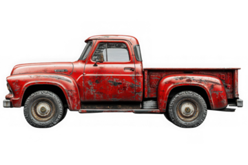Red Pickup Truck isolated on transparent background, png file, no background png file