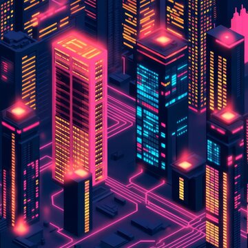 Code editor interface, augmented reality screens, complex algorithms, digital cityscape