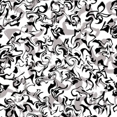 Seamless abstract pattern. Simple background with black, grey, white texture. Digital brush strokes background. Design for textile fabrics, wrapping paper, background, wallpaper, cover.