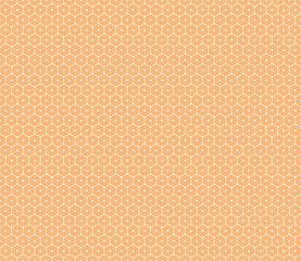 Hexagon pattern geometric design. Carrot Orange color on matching background. Bold stacked rounded hexagons mosaic cells. Hexagon shapes. Seamless pattern. Tileable vector illustration.