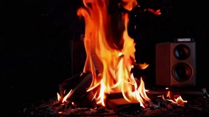 fire in the fireplace