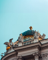 Ornate architectural detail of historic Belvedere Palace in Vienna, Austria