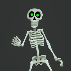 skeleton cartoon is dancing the zippy dance