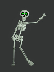 skeleton cartoon is in cool mode