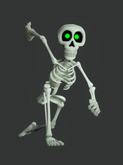 skeleton cartoon is jumping fast
