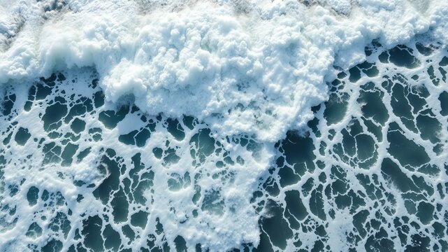 Abstract Ocean Waves and Whitecaps | High-Resolution Panoramic Photography