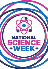 Naklejka premium National Science Week. Celebrating science, technology, engineering and maths. DIY. Medical and healthcare. Vector illustration