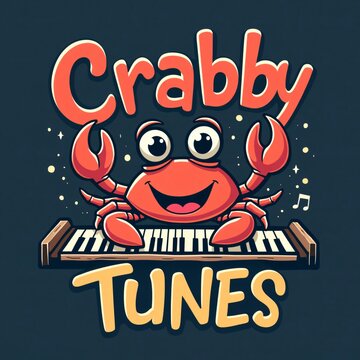 Happy Crab Playing Piano - Crappy Tunes Design