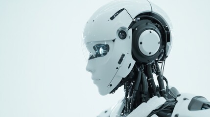 A detailed view of a humanoid robot's advanced sensory perception array, showcasing multi-modal environmental awareness and situational analysis capabilities, Robotics technology style